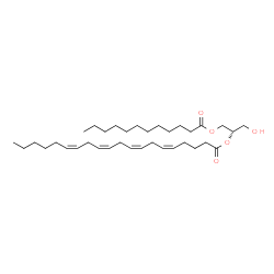 ChemSpider 2D Image | (2S)-1-(Dodecanoyloxy)-3-hydroxy-2-propanyl (5Z,8Z,11Z,14Z)-5,8,11,14-icosatetraenoate | C35H60O5