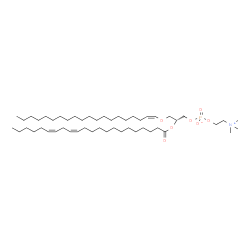 ChemSpider 2D Image | (2R)-2-[(13Z,16Z)-13,16-Docosadienoyloxy]-3-[(1Z)-1-icosen-1-yloxy]propyl 2-(trimethylammonio)ethyl phosphate | C50H96NO7P