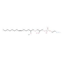 ChemSpider 2D Image | 2-Aminoethyl (2R)-2-hydroxy-3-{[(6Z)-2-methoxy-6-tetradecen-1-yl]oxy}propyl hydrogen phosphate | C20H42NO7P