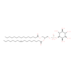 ChemSpider 2D Image | (2R)-1-[(Hydroxy{[(1S,2R,3R,4S,5S,6R)-2,3,4,5,6-pentahydroxycyclohexyl]oxy}phosphoryl)oxy]-3-(pentadecanoyloxy)-2-propanyl (9Z)-9-heptadecenoate | C41H77O13P