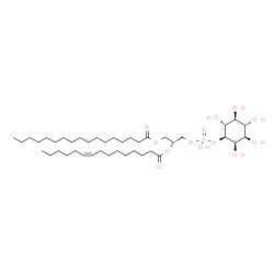 ChemSpider 2D Image | (2R)-3-[(Hydroxy{[(1S,2R,3R,4S,5S,6R)-2,3,4,5,6-pentahydroxycyclohexyl]oxy}phosphoryl)oxy]-2-[(9Z)-9-pentadecenoyloxy]propyl heptadecanoate | C41H77O13P
