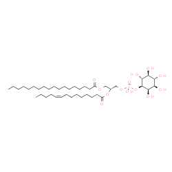 ChemSpider 2D Image | (2R)-3-[(Hydroxy{[(1S,2R,3R,4S,5S,6R)-2,3,4,5,6-pentahydroxycyclohexyl]oxy}phosphoryl)oxy]-2-[(9Z)-9-tetradecenoyloxy]propyl stearate | C41H77O13P