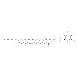 ChemSpider 2D Image | (2R)-3-[(Hydroxy{[(1S,2R,3R,4S,5S,6R)-2,3,4,5,6-pentahydroxycyclohexyl]oxy}phosphoryl)oxy]-2-[(9Z)-9-pentadecenoyloxy]propyl henicosanoate | C45H85O13P