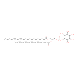 ChemSpider 2D Image | (2R)-3-[(Hydroxy{[(1S,2R,3R,4S,5S,6R)-2,3,4,5,6-pentahydroxycyclohexyl]oxy}phosphoryl)oxy]-2-[(6Z,9Z,12Z,15Z)-6,9,12,15-octadecatetraenoyloxy]propyl (13Z,16Z)-13,16-docosadienoate | C49H83O13P