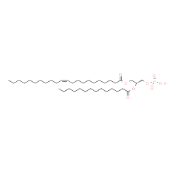 ChemSpider 2D Image | (2R)-3-(Phosphonooxy)-2-(tetradecanoyloxy)propyl (11Z)-11-docosenoate | C39H75O8P