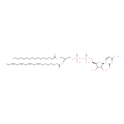 ChemSpider 2D Image | 5'-O-[Hydroxy({hydroxy[(2R)-2-[(8Z,11Z,14Z,17Z)-8,11,14,17-icosatetraenoyloxy]-3-(palmitoyloxy)propoxy]phosphoryl}oxy)phosphoryl]cytidine | C48H81N3O15P2