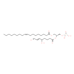 ChemSpider 2D Image | (2R)-2-{[(6E)-5-Hydroxy-8-oxo-6-octenoyl]oxy}-3-(phosphonooxy)propyl (9Z)-9-octadecenoate | C29H51O10P