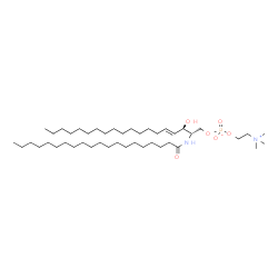 ChemSpider 2D Image | (2S,3R,4E)-3-Hydroxy-2-(icosanoylamino)-4-nonadecen-1-yl 2-(trimethylammonio)ethyl phosphate | C44H89N2O6P