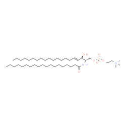 ChemSpider 2D Image | (2S,3R,4E)-3-Hydroxy-2-(nonadecanoylamino)-4-icosen-1-yl 2-(trimethylammonio)ethyl phosphate | C44H89N2O6P