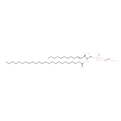 ChemSpider 2D Image | 2-Aminoethyl (2S,3R,4E)-3-hydroxy-2-(tetracosanoylamino)-4-tetradecen-1-yl hydrogen phosphate | C40H81N2O6P
