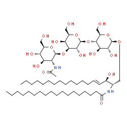 ChemSpider 2D Image | N-[(2S,3R,4E)-1-{[2-Acetamido-2-deoxy-beta-D-glucopyranosyl-(1->3)-beta-D-galactopyranosyl-(1->4)-beta-D-glucopyranosyl]oxy}-3-hydroxy-4-octadecen-2-yl]octadecanamide | C56H104N2O18