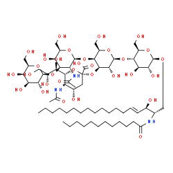 ChemSpider 2D Image | (2S,3R,4E)-2-(Dodecanoylamino)-3-hydroxy-4-octadecen-1-yl (6R)-5-acetamido-3,5-dideoxy-6-[(1R,2R)-1,2,3-trihydroxypropyl]-beta-L-threo-hex-2-ulopyranonosyl-(2->3)-[beta-D-galactopyranosyl-(1->3)-2-ace
tamido-2-deoxy-beta-D-galactopyranosyl-(1->4)]-beta-D-galactopyranosyl-(1->4)-beta-D-glucopyranoside | C67H119N3O31