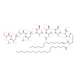 ChemSpider 2D Image | (2S,3R,4E)-3-Hydroxy-2-(icosanoylamino)-4-octadecen-1-yl (6R)-5-acetamido-6-[(1S,2R)-2-({(6R)-5-acetamido-3,5-dideoxy-6-[(1R,2R)-1,2,3-trihydroxypropyl]-beta-L-threo-hex-2-ulopyranonosyl}oxy)-1,3-dihy
droxypropyl]-3,5-dideoxy-beta-L-threo-hex-2-ulopyranonosyl-(2->3)-beta-D-galactopyranosyl-(1->3)-2-acetamido-2-deoxy-beta-D-galactopyranosyl-(1->3)-beta-D-galactopyranosyl-(1->4)-beta-D-glucopyranosid
e | C86H152N4O39