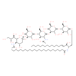 ChemSpider 2D Image | (2S,3R,4E)-3-Hydroxy-2-(tetracosanoylamino)-4-octadecen-1-yl (6R)-5-acetamido-3,5-dideoxy-6-[(1R,2R)-1,2,3-trihydroxypropyl]-beta-L-threo-hex-2-ulopyranonosyl-(2->3)-beta-D-galactopyranosyl-(1->4)-2-a
cetamido-2-deoxy-beta-D-glucopyranosyl-(1->3)-beta-D-galactopyranosyl-(1->4)-beta-D-glucopyranoside | C79H143N3O31