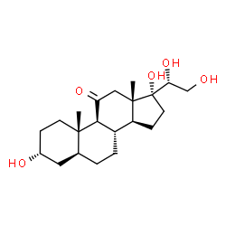 ChemSpider 2D Image | (3alpha,5alpha,20R)-3,17,20,21-Tetrahydroxypregnan-11-one | C21H34O5