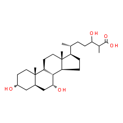 ChemSpider 2D Image | (3alpha,5alpha,7alpha)-3,7,24-Trihydroxycholestan-26-oic acid | C27H46O5