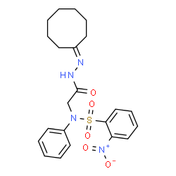 ChemSpider 2D Image | N-[2-(2-Cyclooctylidenehydrazino)-2-oxoethyl]-2-nitro-N-phenylbenzenesulfonamide | C22H26N4O5S