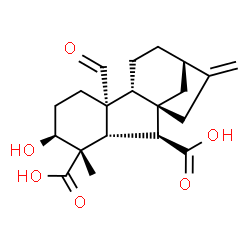 ChemSpider 2D Image | (1alpha,2beta,4aalpha,4bbeta,10beta)-4a-Formyl-2-hydroxy-1-methyl-8-methylenegibbane-1,10-dicarboxylic acid | C20H26O6
