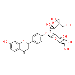 ChemSpider 2D Image | 4-(7-Hydroxy-4-oxo-3,4-dihydro-2H-chromen-2-yl)phenyl 2-O-[(2S,3R)-3,4-dihydroxy-4-(hydroxymethyl)tetrahydro-2-furanyl]-beta-D-glucopyranoside | C26H30O13