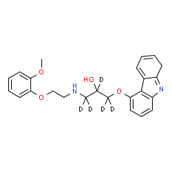 ChemSpider 2D Image | 1-(1H-Carbazol-5-yloxy)-3-{[2-(2-methoxyphenoxy)ethyl]amino}-2-(~2~H_5_)propanol | C24H21D5N2O4