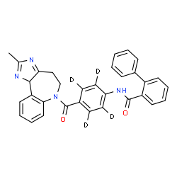 ChemSpider 2D Image | N-{4-[(2-Methyl-4,10b-dihydroimidazo[4,5-d][1]benzazepin-6(5H)-yl)carbonyl](~2~H_4_)phenyl}-2-biphenylcarboxamide | C32H22D4N4O2