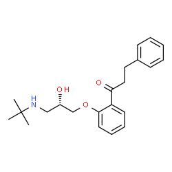 ChemSpider 2D Image | 1-(2-{(2S)-2-Hydroxy-3-[(2-methyl-2-propanyl)amino]propoxy}phenyl)-3-phenyl-1-propanone | C22H29NO3