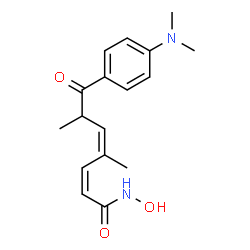 ChemSpider 2D Image | (2Z,4Z)-7-[4-(Dimethylamino)phenyl]-N-hydroxy-4,6-dimethyl-7-oxo-2,4-heptadienamide | C17H22N2O3