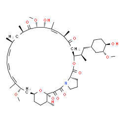ChemSpider 2D Image | (1R,8S,11S,14R,15Z,17R,18R,20R,22S,23Z,25Z,27Z,29S,31S,34R)-1,17-Dihydroxy-11-{(2R)-1-[(1S,3R,4R)-4-hydroxy-3-methoxycyclohexyl]-2-propanyl}-18,29-dimethoxy-14,16,20,22,28,34-hexamethyl-10,35-dioxa-4-
azatricyclo[29.3.1.0~4,8~]pentatriaconta-15,23,25,27-tetraene-2,3,9,13,19-pentone | C50H77NO13