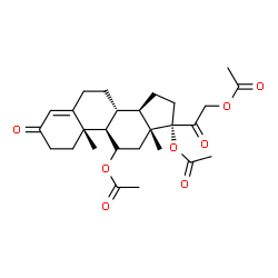ChemSpider 2D Image | (8alpha,9beta,10alpha,11beta,13alpha,14beta,17alpha)-3,20-Dioxopregn-4-ene-11,17,21-triyl triacetate | C27H36O8