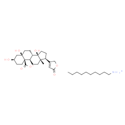 ChemSpider 2D Image | 1-Decanaminium (3alpha,5alpha,8alpha,9beta,10alpha,13alpha,14alpha,17alpha)-3,5,14-trihydroxy-19-oxido-19-oxocard-20(22)-enolide | C33H55NO7