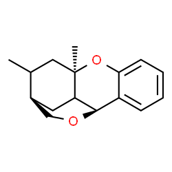 ChemSpider 2D Image | (1S,9R,12R)-9,11-Dimethyl-8,15-dioxatetracyclo[10.2.2.0~2,7~.0~9,14~]hexadeca-2,4,6-triene | C16H20O2