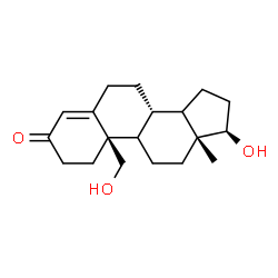 ChemSpider 2D Image | (8alpha,9xi,10alpha,13alpha,14xi,17alpha)-17,19-Dihydroxyandrost-4-en-3-one | C19H28O3