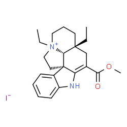 ChemSpider 2D Image | (9alpha)-9-Ethyl-3-(methoxycarbonyl)-2,3-didehydroaspidospermidin-9-ium iodide | C23H31IN2O2