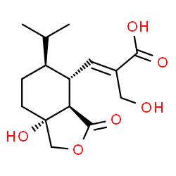 ChemSpider 2D Image | (2E)-3-[(3aR,4R,5S,7aR)-7a-Hydroxy-5-isopropyl-3-oxooctahydro-2-benzofuran-4-yl]-2-(hydroxymethyl)acrylic acid | C15H22O6