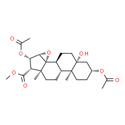 ChemSpider 2D Image | Methyl (3alpha,5alpha,8alpha,9beta,10alpha,13alpha,15alpha,16alpha,17alpha)-3,16-diacetoxy-5-hydroxy-14,15-epoxyandrostane-17-carboxylate | C25H36O8