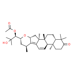 ChemSpider 2D Image | (5beta,10alpha,16alpha,20S,23R,24S)-25-Hydroxy-3-oxo-16,23-epoxydammara-11,13(17)-dien-24-yl acetate | C32H48O5