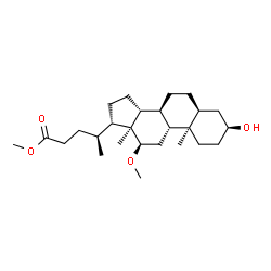 ChemSpider 2D Image | Methyl (3beta,5alpha,8alpha,9beta,10alpha,12beta,13alpha,14beta,17alpha,20S)-3-hydroxy-12-methoxycholan-24-oate | C26H44O4
