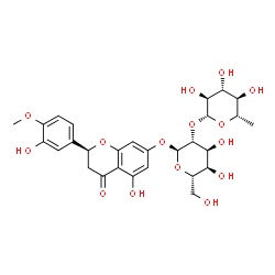 ChemSpider 2D Image | (2S)-5-Hydroxy-2-(3-hydroxy-4-methoxyphenyl)-4-oxo-3,4-dihydro-2H-chromen-7-yl 2-O-(6-deoxy-beta-L-glucopyranosyl)-alpha-L-altropyranoside | C28H34O15