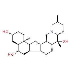 ChemSpider 2D Image | (3alpha,5alpha,6alpha,8alpha,9xi,10alpha,12beta,13alpha,14beta,17beta,20beta,22beta)-Cevane-3,6,20-triol | C27H45NO3