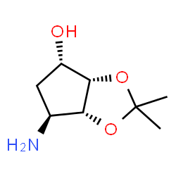 ChemSpider 2D Image | (3aS,4S,6S,6aR)-6-Amino-2,2-dimethyltetrahydro-3aH-cyclopenta[d][1,3]dioxol-4-ol | C8H15NO3