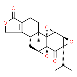 ChemSpider 2D Image | (3bR,4aS,5aR,6aR,7aR,7bR,8aR,8bR)-6a-Isopropyl-8b-methyl-3b,4,4a,7a,7b,8b,9,10-octahydrotrisoxireno[6,7:8a,9:4b,5]phenanthro[1,2-c]furan-1,6(3H,6aH)-dione | C20H22O6