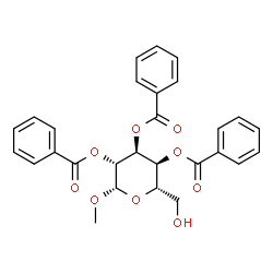 ChemSpider 2D Image | Methyl 2,3,4-tri-O-benzoyl-beta-L-altropyranoside | C28H26O9