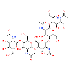 ChemSpider 2D Image | 2-Acetamido-2-deoxy-alpha-D-mannopyranosyl-(1->4)-2-acetamido-2-deoxy-alpha-D-mannopyranosyl-(1->4)-2-acetamido-2-deoxy-alpha-D-mannopyranosyl-(1->4)-2-acetamido-2-deoxy-alpha-D-mannopyranosyl-(1->4)-
(2xi)-2-acetamido-2-deoxy-D-arabino-hexose | C40H67N5O26