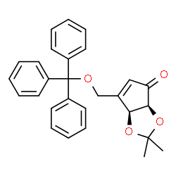 ChemSpider 2D Image | (3aS,6aS)-2,2-Dimethyl-6-[(trityloxy)methyl]-3a,6a-dihydro-4H-cyclopenta[d][1,3]dioxol-4-one | C28H26O4
