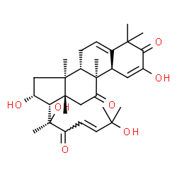 ChemSpider 2D Image | (4R,9alpha,16alpha,17alpha,23E)-2,16,20,25-Tetrahydroxy-9,10,14-trimethyl-4,9-cyclo-9,10-secocholesta-2,5,23-triene-1,11,22-trione | C30H42O7
