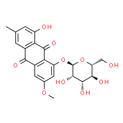 ChemSpider 2D Image | 8-Hydroxy-3-methoxy-6-methyl-9,10-dioxo-9,10-dihydro-1-anthracenyl alpha-D-mannopyranoside | C22H22O10