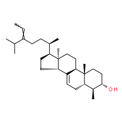 ChemSpider 2D Image | (3beta,4alpha,5alpha,9beta,10alpha,17alpha,24Z)-4-Methylstigmasta-7,24(28)-dien-3-ol | C30H50O
