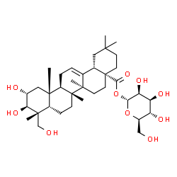 ChemSpider 2D Image | 1-O-[(2alpha,3beta,5beta,17alpha)-2,3,23-Trihydroxy-28-oxoolean-12-en-28-yl]-alpha-D-mannopyranose | C36H58O10