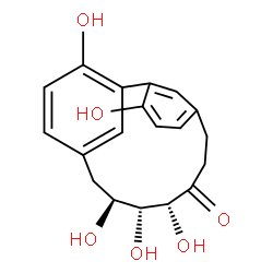 ChemSpider 2D Image | (10R,11R,12S)-3,10,11,12,17-Pentahydroxytricyclo[12.3.1.1~2,6~]nonadeca-1(18),2(19),3,5,14,16-hexaen-9-one | C19H20O6