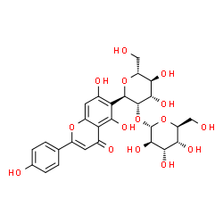 ChemSpider 2D Image | (1R)-2-O-alpha-L-Altropyranosyl-1,5-anhydro-1-[5,7-dihydroxy-2-(4-hydroxyphenyl)-4-oxo-4H-chromen-6-yl]-D-mannitol | C27H30O15